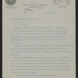 Letter from Wood to Craig, July 28, 1915