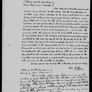 Affidavit of Ann McRee in support of a Pension Claim for Lucy Brown, 11 April 1839