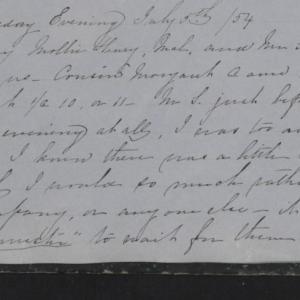 Diary Entry from Margaret Eliza Cotten, 5 July 1854