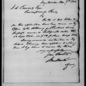 Letter from John Huske to James L. Edwards, 7 November 1838, page 1