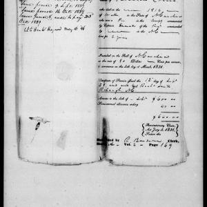 Docket for Widow's Pension from the U.S. Pension Office for Rachael Locus, 13 September 1838