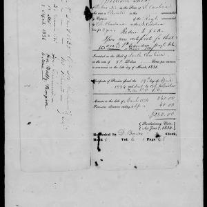 Docket for Pension from the U.S. Pension Office for William Guest, 19 April 1834