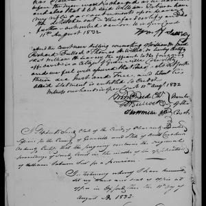 Affidavit of William Henry Searcy in support of a Pension Claim for William Taburn, 11 August 1832