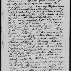 Declaration of John A. Debow to the U.S. Pension Office, 18 August 1851, page 1