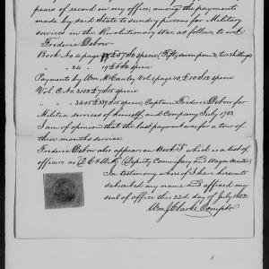 Proof of Service for Frederick Debow, 22 July 1852, page 1