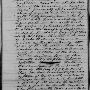 Application for a Widow's Pension from Rosana Murray, 30 October 1842, page 1