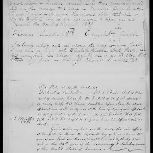  Affidavit of Elizabeth Gladden in support of a Pension Claim for Sarah Jenkins, 17 December 1839, page 1