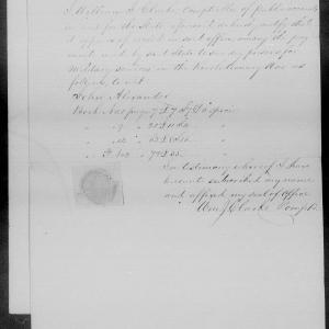 Proof of Service for John Alexander, 17 October 1851