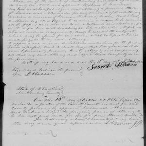 Application for a Widow's Pension from Susana Alexander, 13 October 1851, page 2