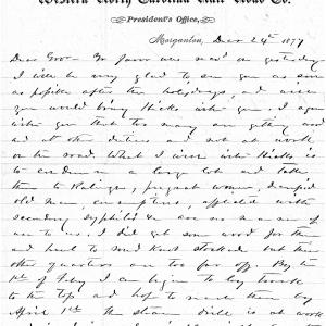 Letter from James W. Wilson to Zebulon B. Vance, 24 December 1877