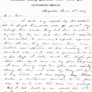 Letter from James W. Wilson to Zebulon B. Vance, 11 December 1877