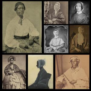 Photographs of eight older women c. 1850