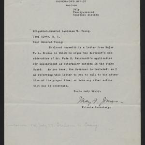 Letter from Jones to Young, July 22, 1916