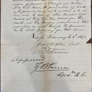 Letter from Jacob Allen to Zebulon B. Vance, 1 February 1877