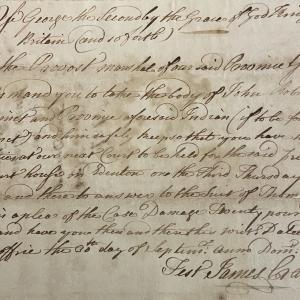 Warrant from James Craven to James Trotter for John Robbin, 30 September 1736, page 1