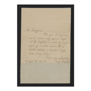 Letter from Wheaton to Thompson, February 24, 1838, page 1