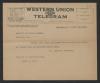 Telegram from Gov. Thomas W. Bickett to Eric O. Shelton, April 19, 1920