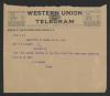 Telegram from Frank R. McNinch to Thomas W. Bickett, August 25, 1919