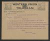 Telegram from Newton D. Baker to Thomas W. Bickett, September 29, 1919