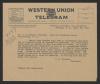 Telegram from Thomas W. Bickett to William B. Gibson, September 22, 1917