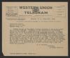 Telegram from Thomas W. Bickett to Robert J. Canniff, June 19, 1919